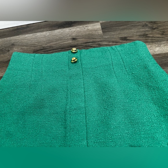 Zara Vibrant Green Pencil Skirt mini short high waste bold luxury Hollywood - Picture 5 of 15